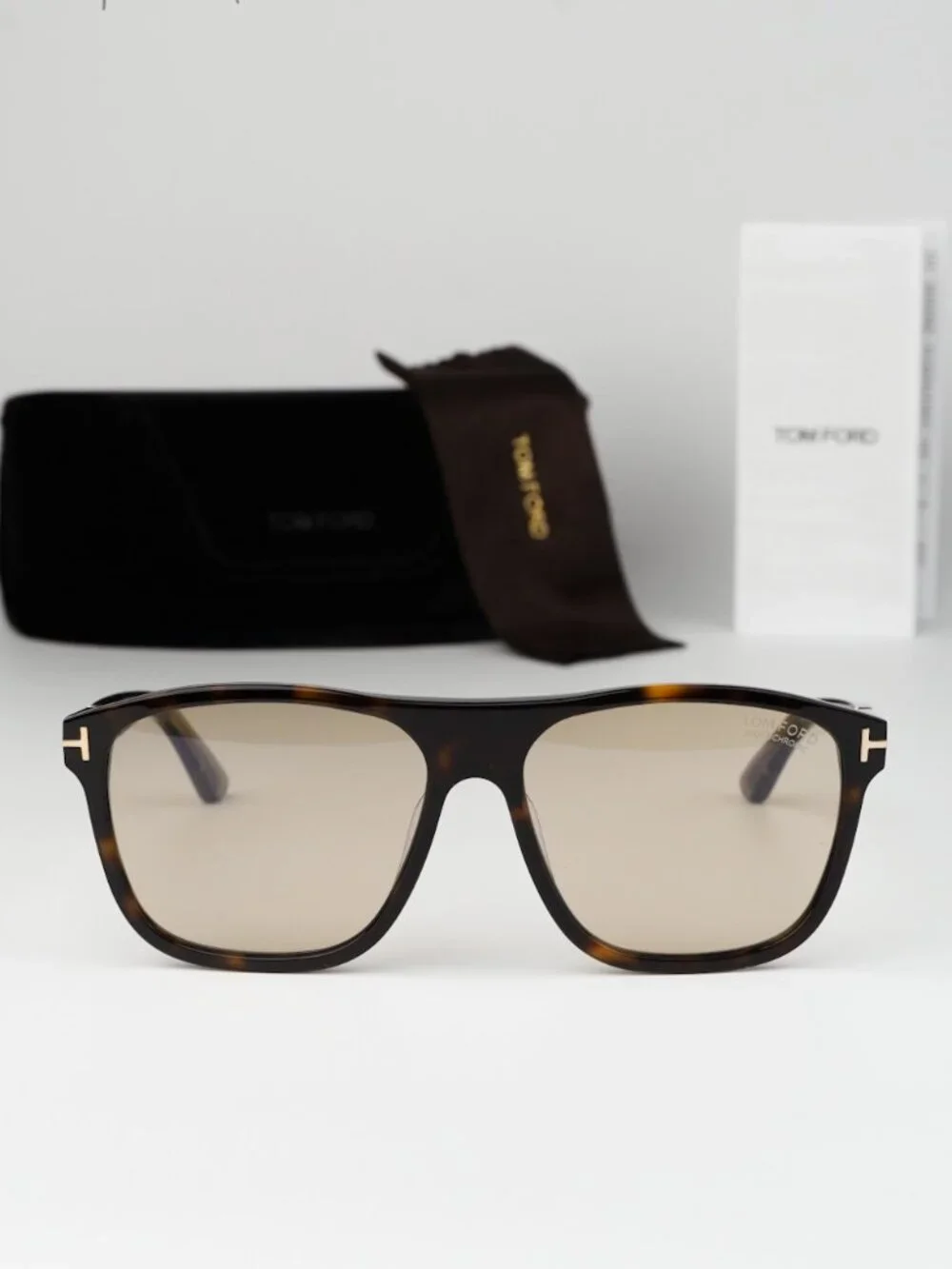 Tom Ford Men Sunglasses Havana Brown Photochromic Square FT1081/S 52E NEW